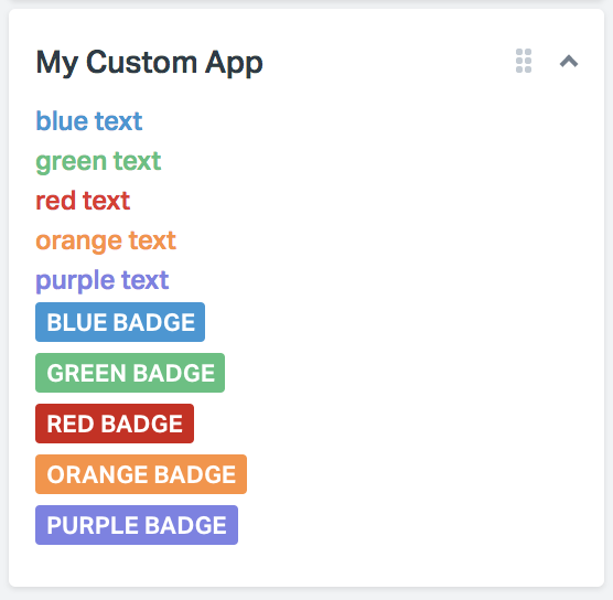 Custom Apps text